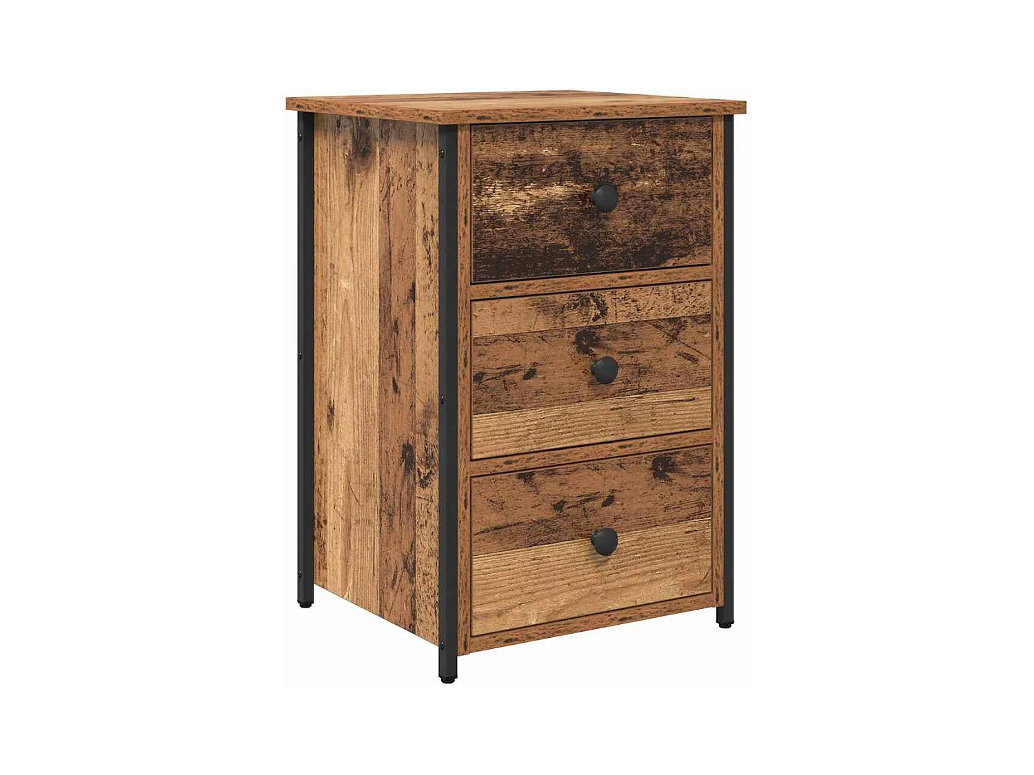 Table de chevet-Table de Nuit avec tiroir Bois ancien 40x36x60 cm