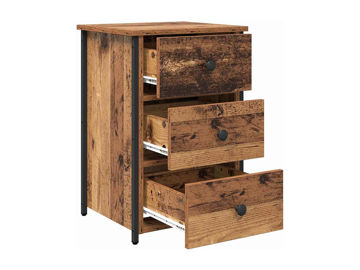 Table de chevet-Table de Nuit avec tiroir Bois ancien 40x36x60 cm