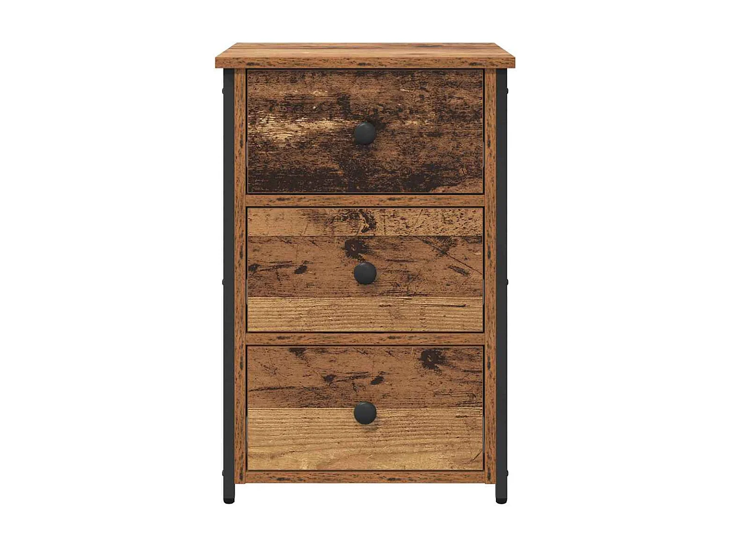 Table de chevet-Table de Nuit avec tiroir Bois ancien 40x36x60 cm