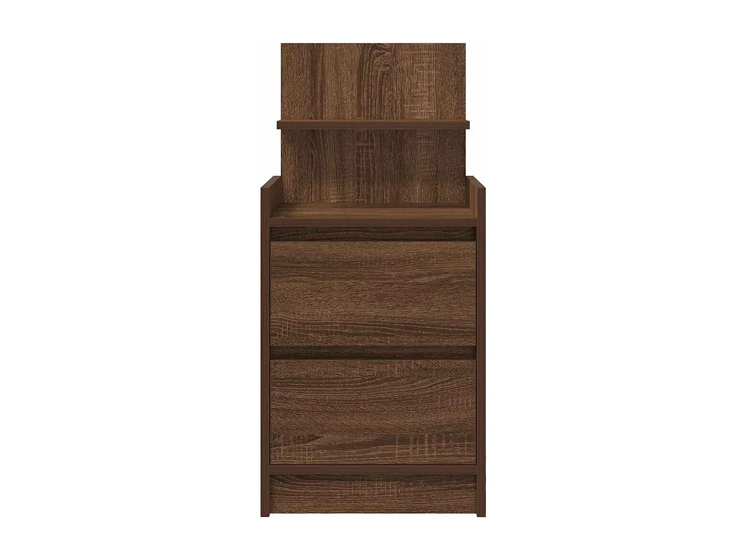 Pack 2 uds Mesilla de noche | Mesitas de noche con 2 cajones roble marrón 38x34x80 cm