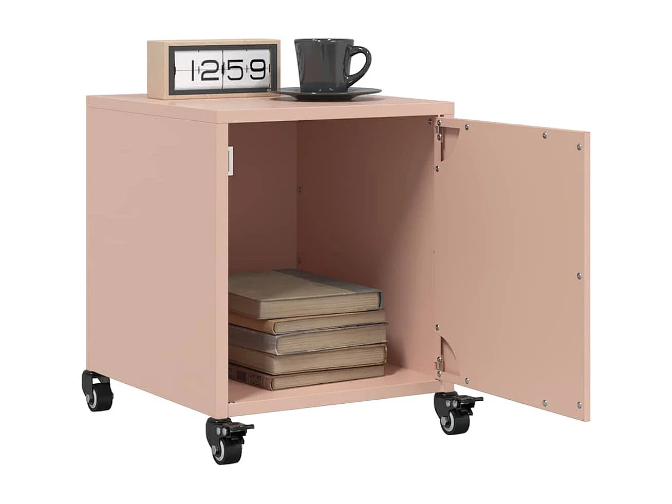 Nachttisch-Beistelltisch-Nachtschrank Rosa 36x38,5x43,5 cm Stahl SHL60222