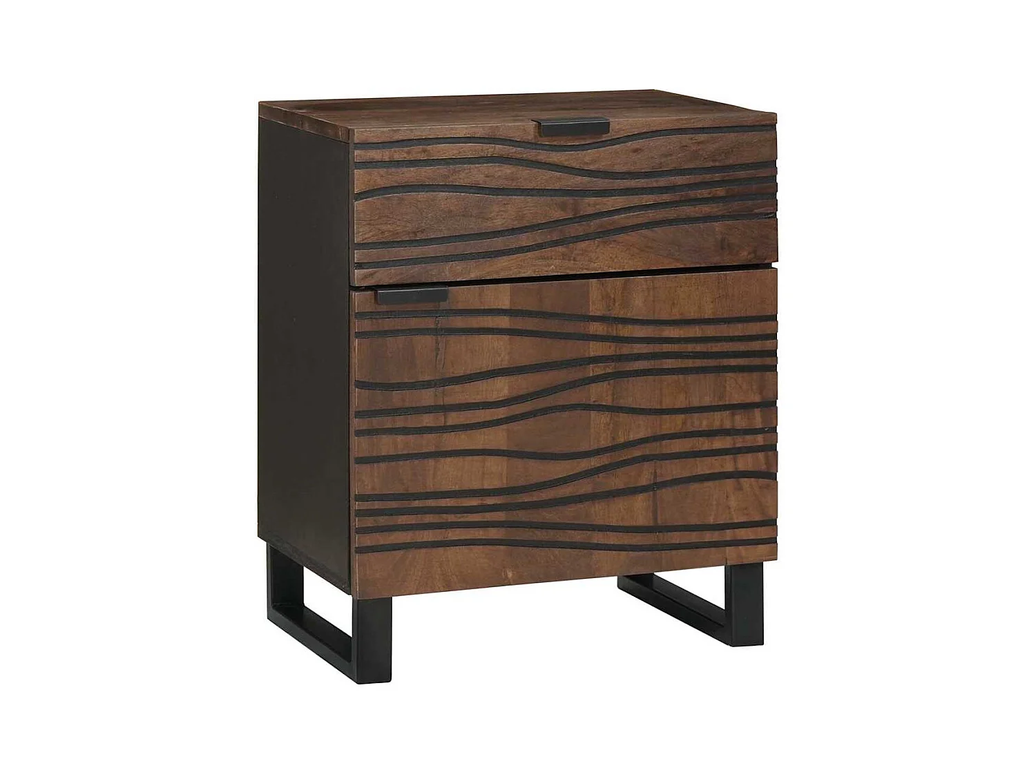 Mesita de Noche | Armario de Noche Nogal 50x33x60 cm madera maciza de mango