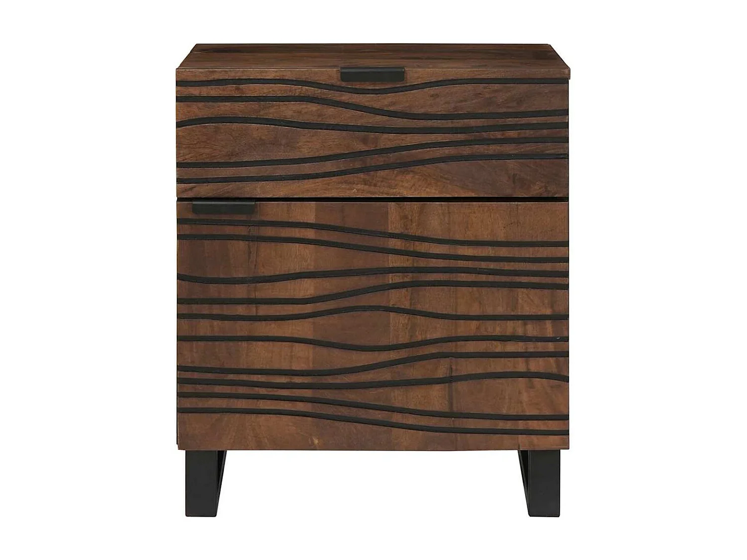 Nachtkastje | Bijzettafel Modern | Opbergkastje Walnotenhout 50 x 33 x 60 cm massief mangohout