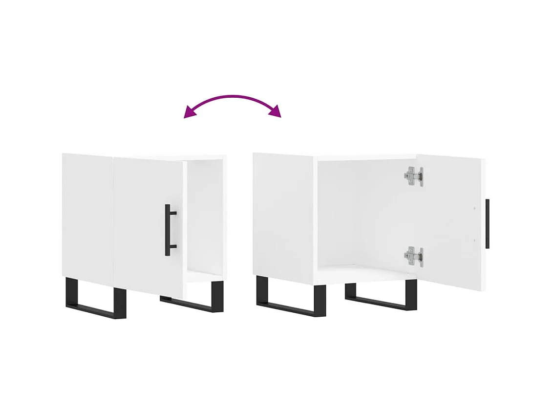 Mesitas de noche | Mesilla de noche 2 uds madera de ingeniería blanco 40x40x50 cm
