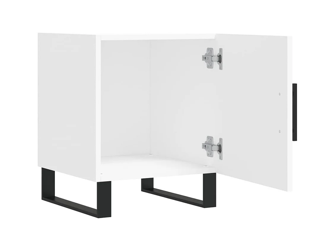 Mesitas de noche | Mesilla de noche 2 uds madera de ingeniería blanco 40x40x50 cm