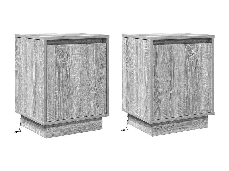 Nachttisch 2er Set-Beistelltisch Grau 39 x 34,5 x 50 cm Holzwerkstoff SHL51372