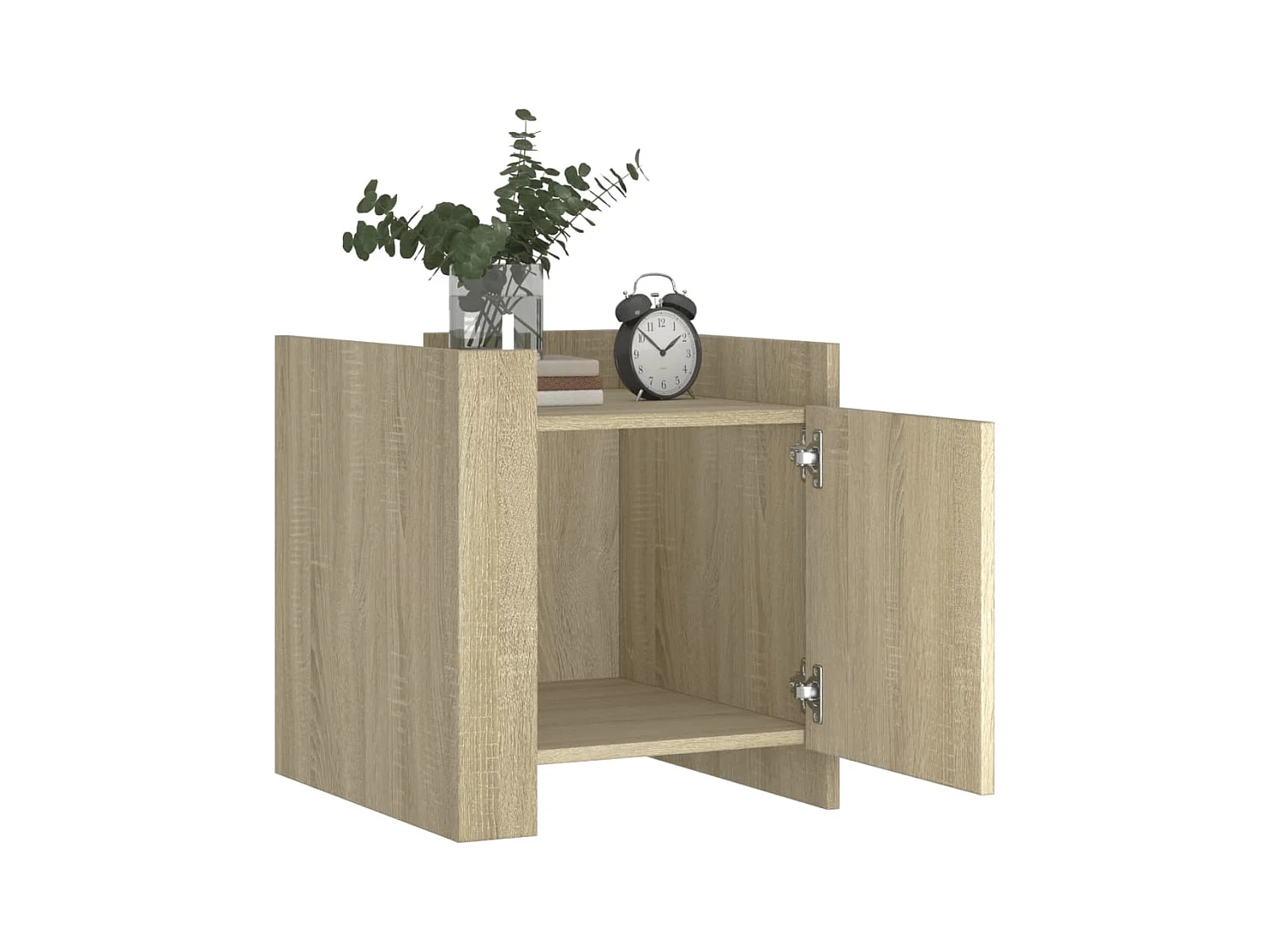 Table de chevet-Table d'appoint Compartiments ouverts chêne sonoma 45x50x50 cm bois d’ingénierie