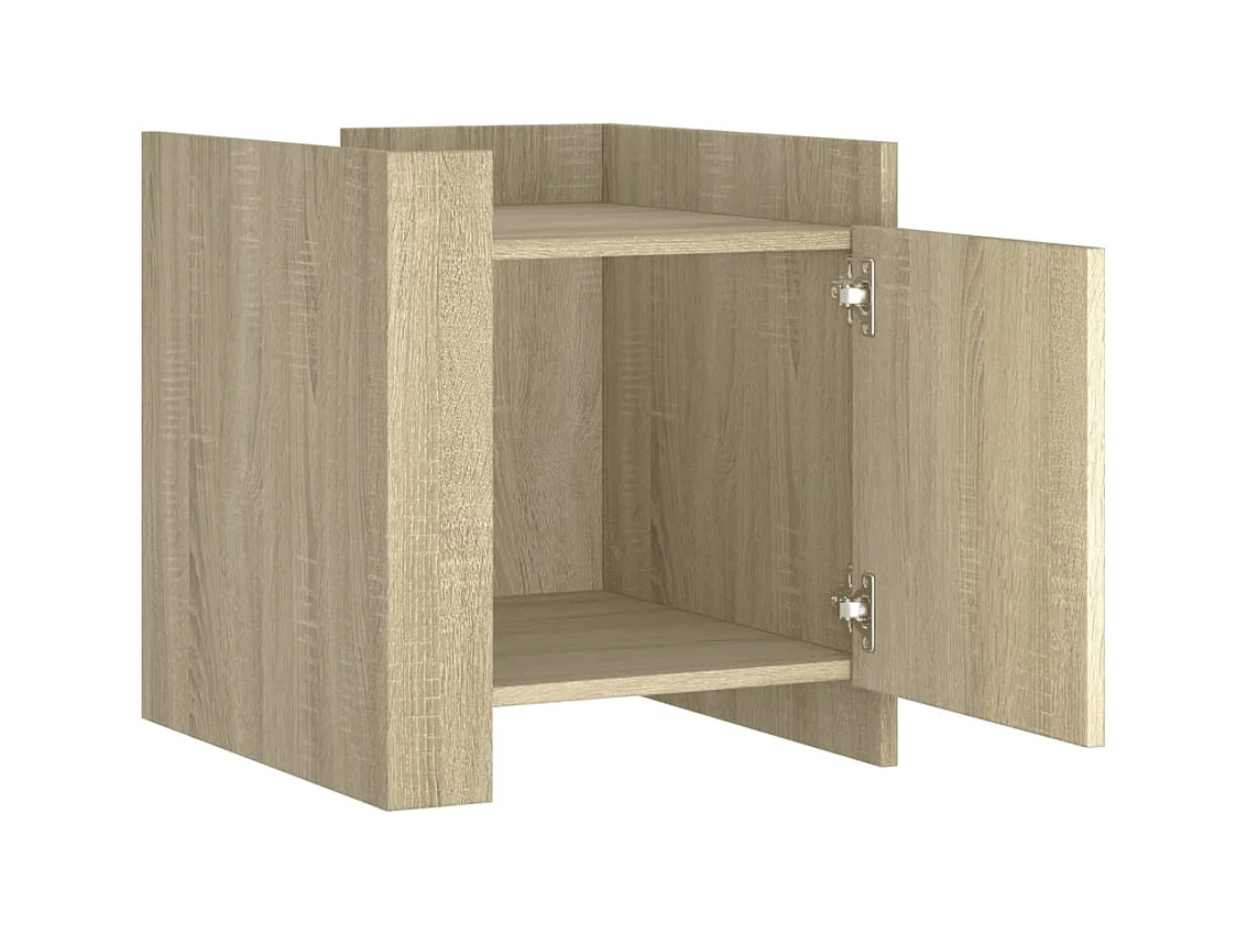 Table de chevet-Table d'appoint Compartiments ouverts chêne sonoma 45x50x50 cm bois d’ingénierie
