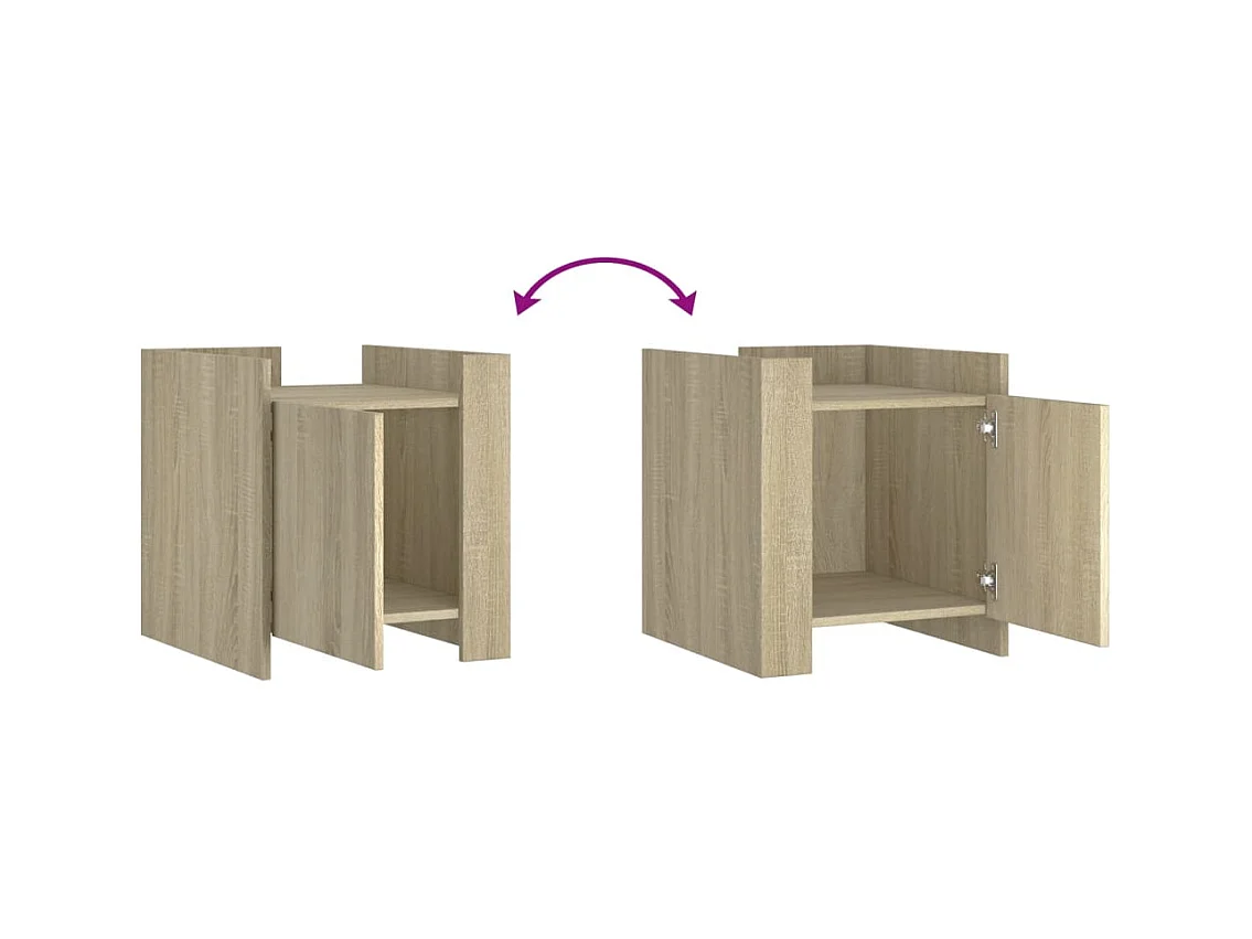 Table de chevet-Table d'appoint Compartiments ouverts chêne sonoma 45x50x50 cm bois d’ingénierie