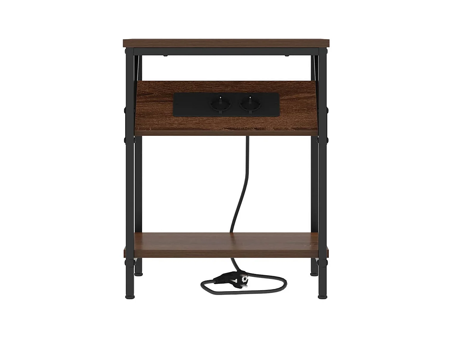 Mesa de Noche | Mesa auxiliar 2 uds. Marrón roble 38x30x48 cm