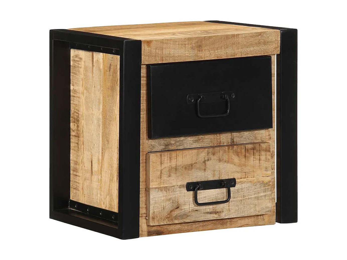 Nachttisch-Beistelltisch 40x35x40 cm Raues Mango-Massivholz SHL56671