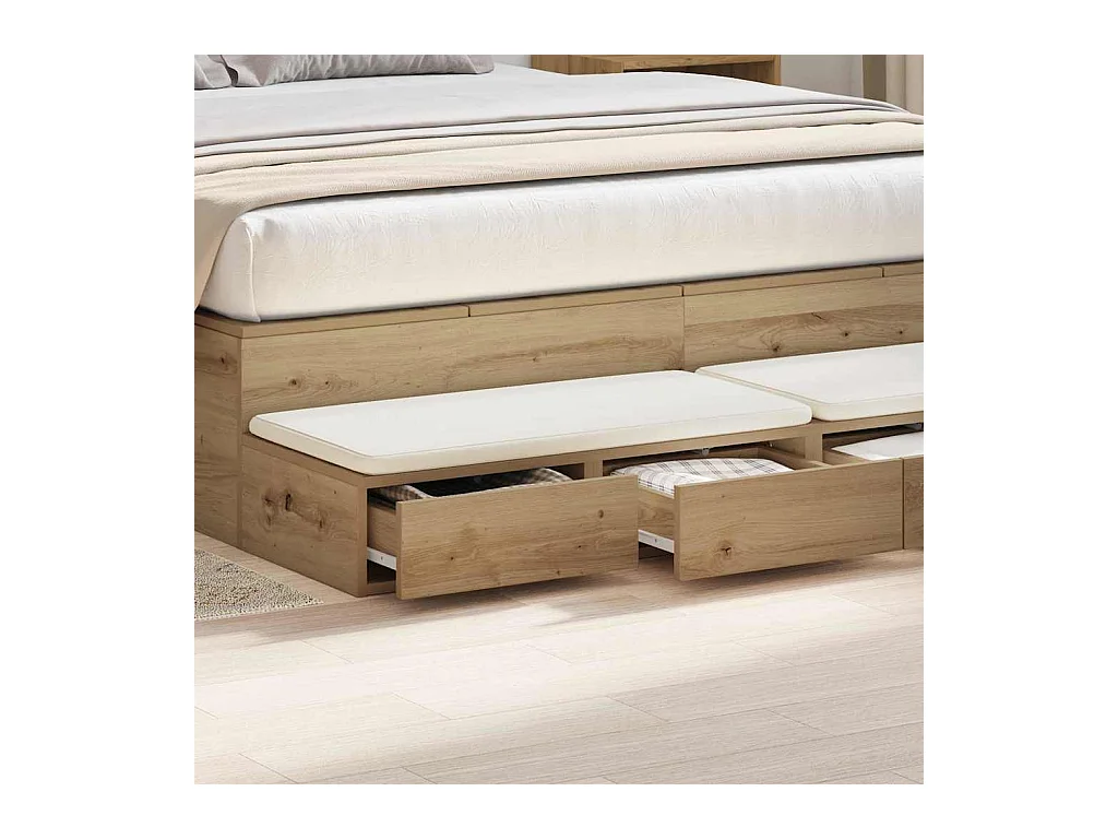 Cajones de cama con cajón Roble artisan 140x36.5x16.5 cm