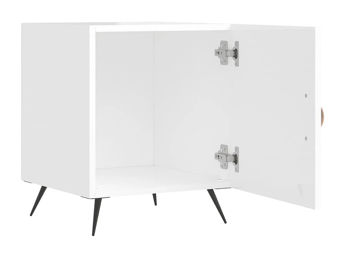 Nachttisch-Beistelltisch Hochglanz-Weiß 40x40x50 cm Holzwerkstoff SHL99953