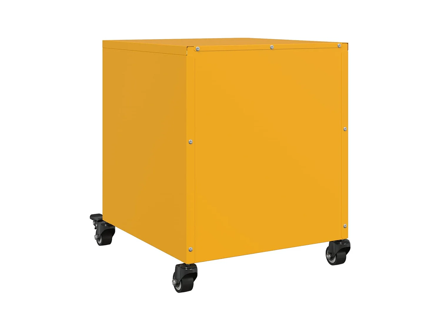 Mesitas de noche | Mesilla de noche 2 uds acero amarillo mostaza 36x39x43,5 cm