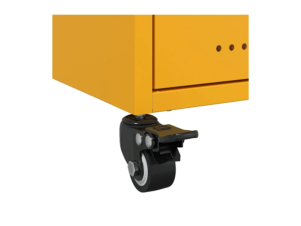 Mesitas de noche | Mesilla de noche 2 uds acero amarillo mostaza 36x39x43,5 cm