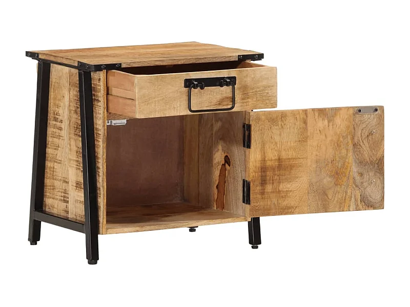 Mesita de noche | Mesilla de noche madera maciza de mango 40x30x42 cm