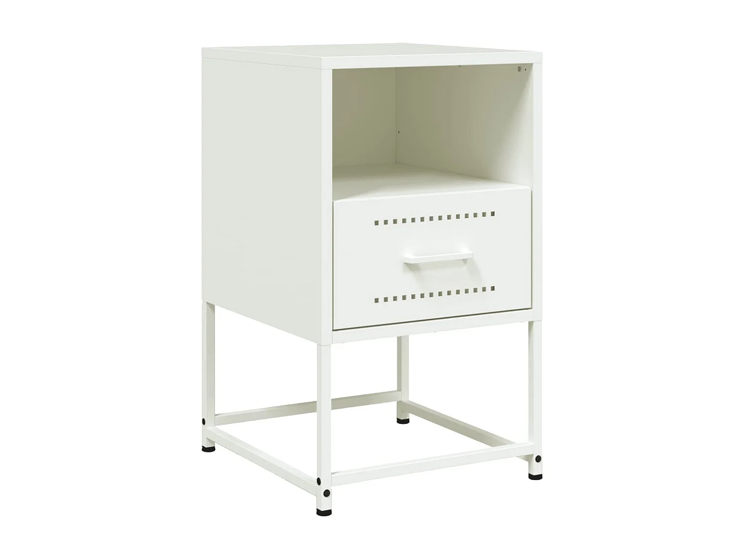 Nachttisch-Beistelltisch-Nachtschrank Weiß 36x39x60,5 cm Stahl SHL89753