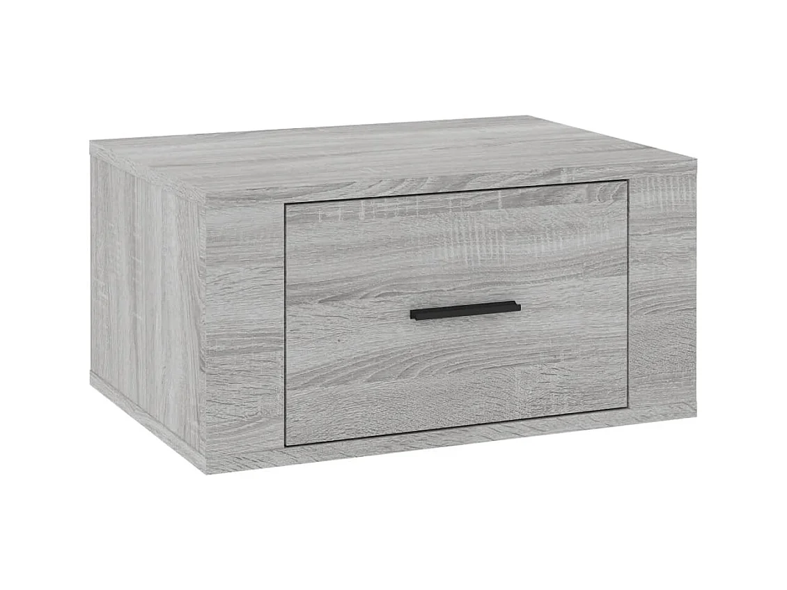 Mesita de noche | Mesilla de noche de pared gris Sonoma 50x36x25 cm