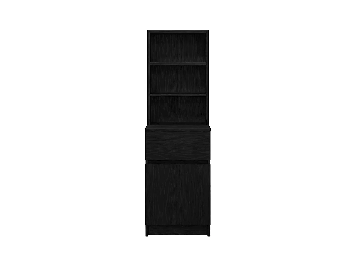 Mesilla de noche | Mesita de noche de madera de ingeniería negra 39x35x125 cm