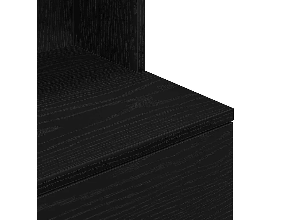 Mesilla de noche | Mesita de noche de madera de ingeniería negra 39x35x125 cm