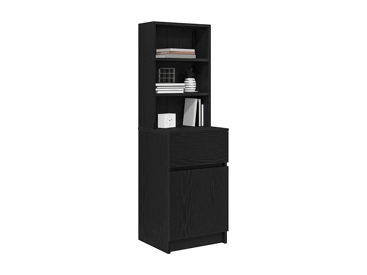 Nachttisch-Beistelltisch-Nachtschrank Schwarz 39x35x125 cm Holzwerkstoff SHL50264