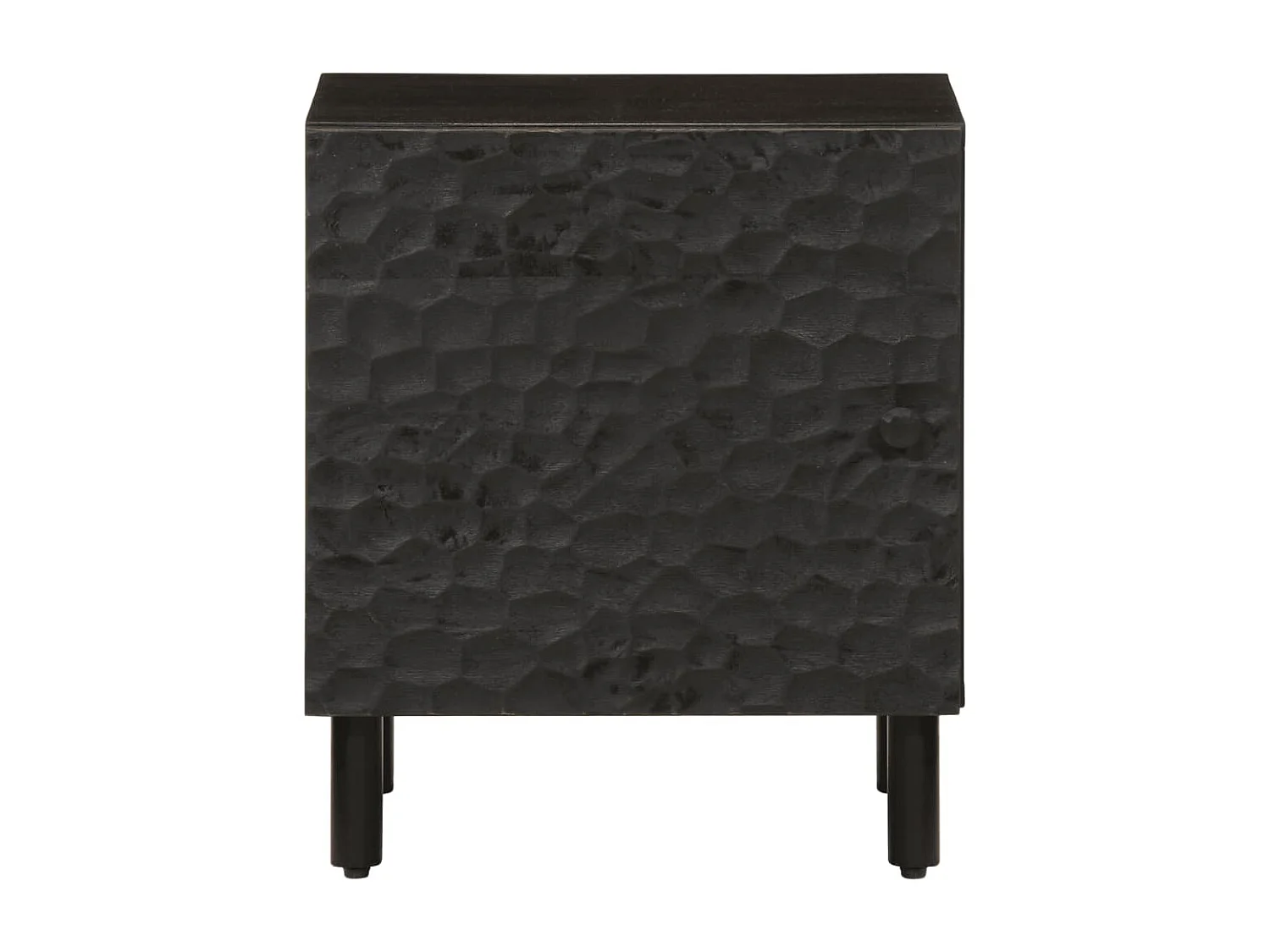 Nachttisch-Beistelltisch Schwarz 40x33x46 cm Massivholz Mango SHL54299