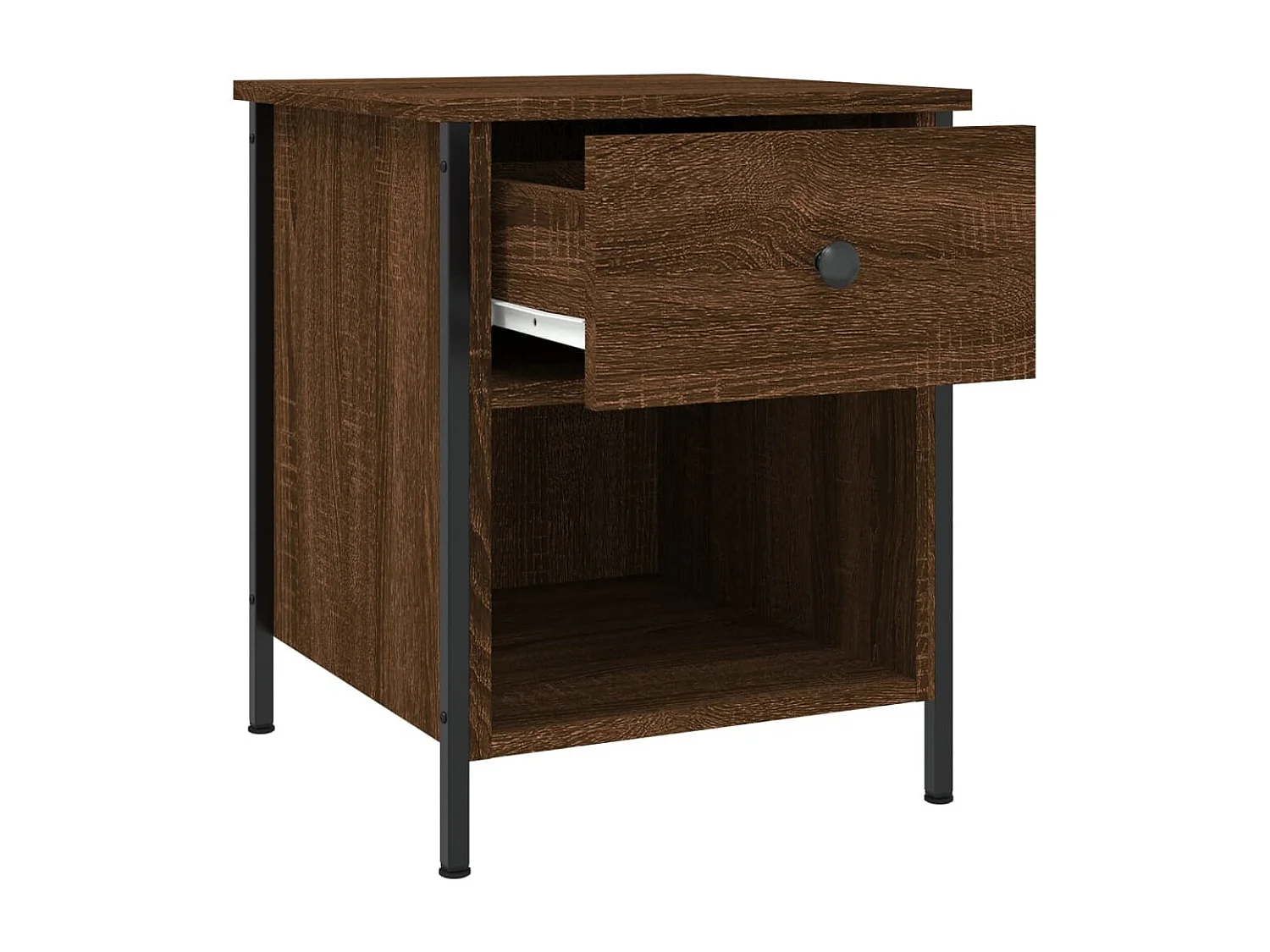 Nachttisch 2er Set-Beistelltisch-Nachttischkommode Braun Eichen-Optik 40x42x50 cm Holzwerkstoff SHL25916