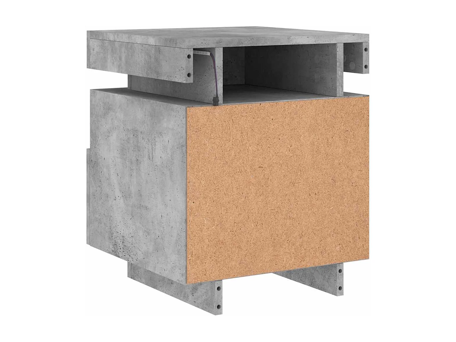 Nachttisch-Beistelltisch mit LED-Leuchten Betongrau 40x39x48,5 cm SHL20882