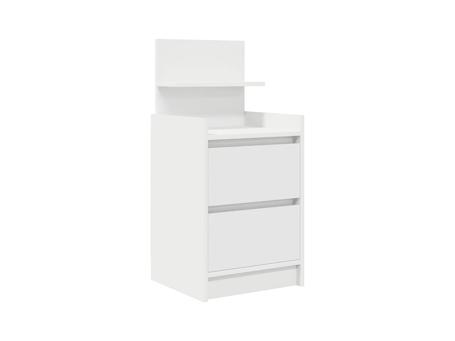 Pack 2 uds Mesilla de noche | Mesitas de noche con 2 cajones Blanco 38x34x80 cm