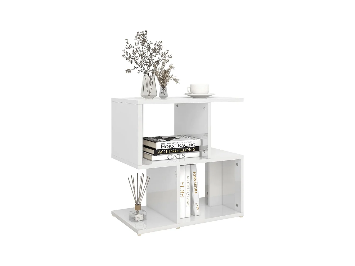 Tables de chevet-Tables de nuit 2 pcs blanc brillant bois d'ingénierie