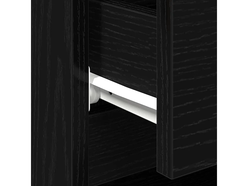 Mesita de Noche | Armario de Noche | Mesilla de noche con cajón Roble negro