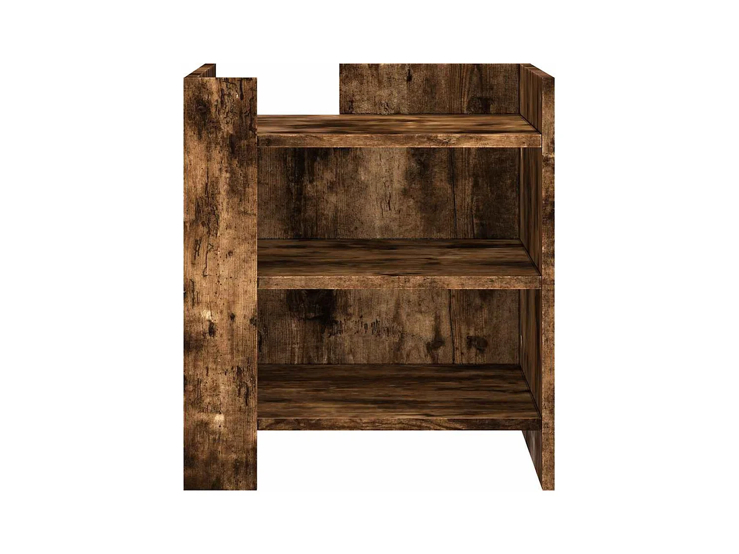 Table de chevet-Table d'appoint Compartiments ouverts chêne fumé 45x50x50 cm bois d'ingénierie