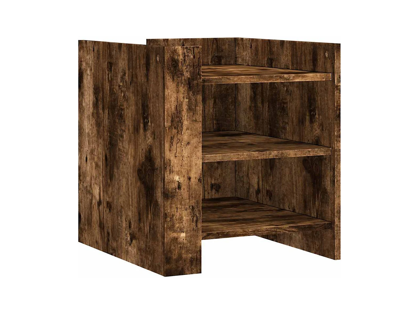 Mesita de noche | Mesilla de noche madera de ingeniería roble ahumado 45x50x50 cm