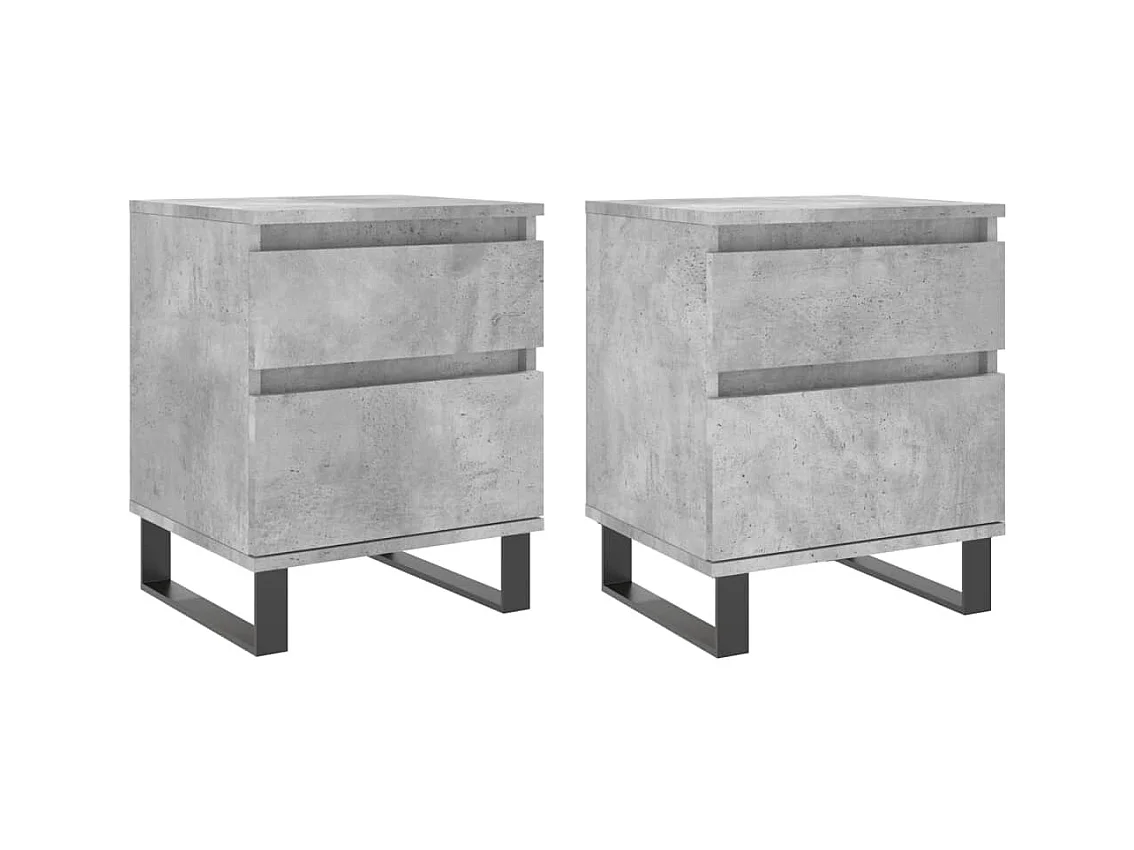 Mesitas de noche | Mesilla de noche 2 uds madera ingeniería gris hormigón 40x35x50 cm