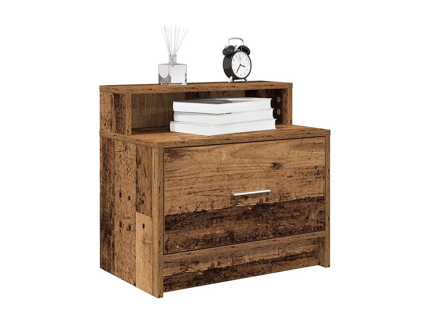 Mesilla de noche | Mesita de noche con cajón madera vieja 51x31x47 cm