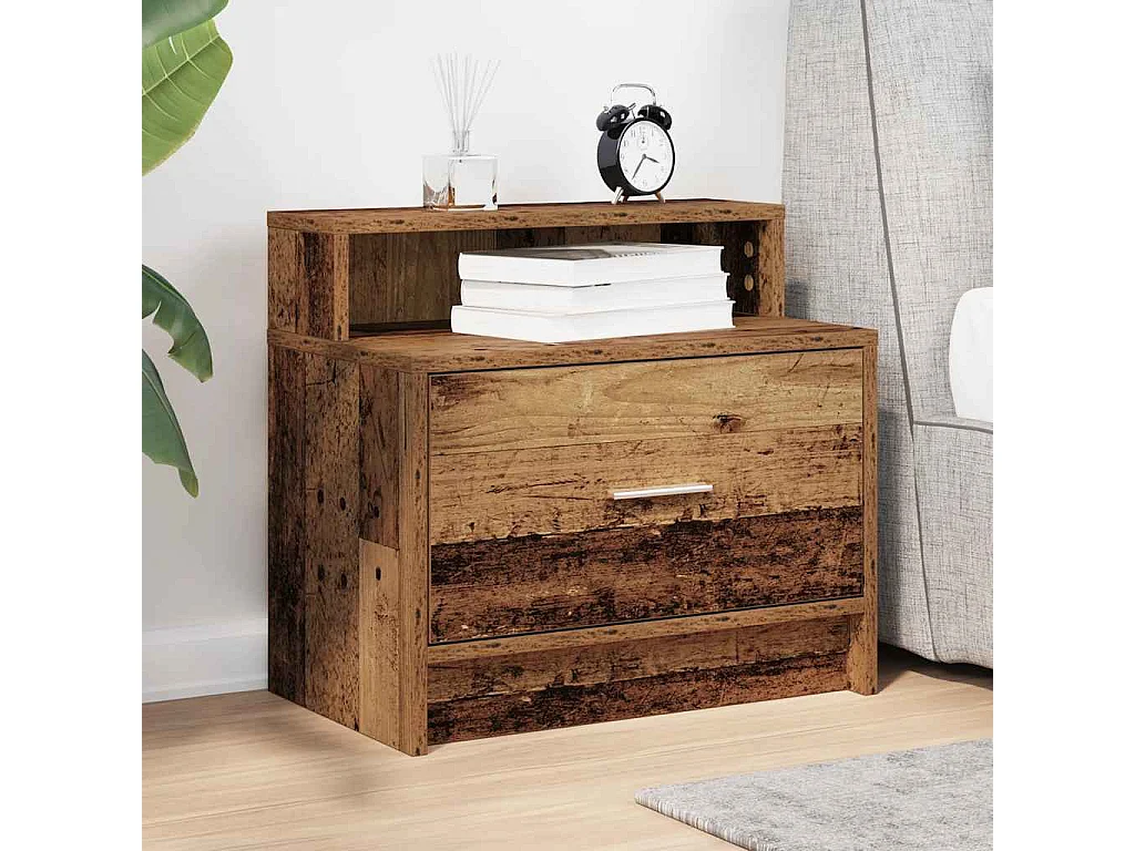 Mesilla de noche | Mesita de noche con cajón madera vieja 51x31x47 cm