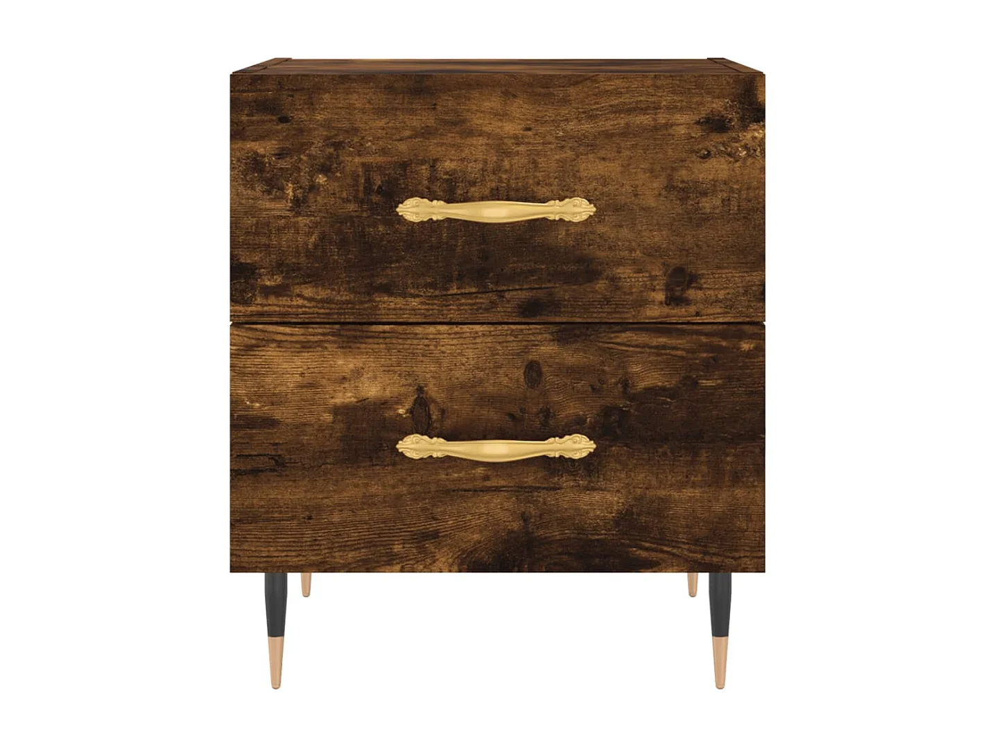 Mesita de noche | Mesilla de noche madera ingeniería roble ahumado 40x35x47,5 cm