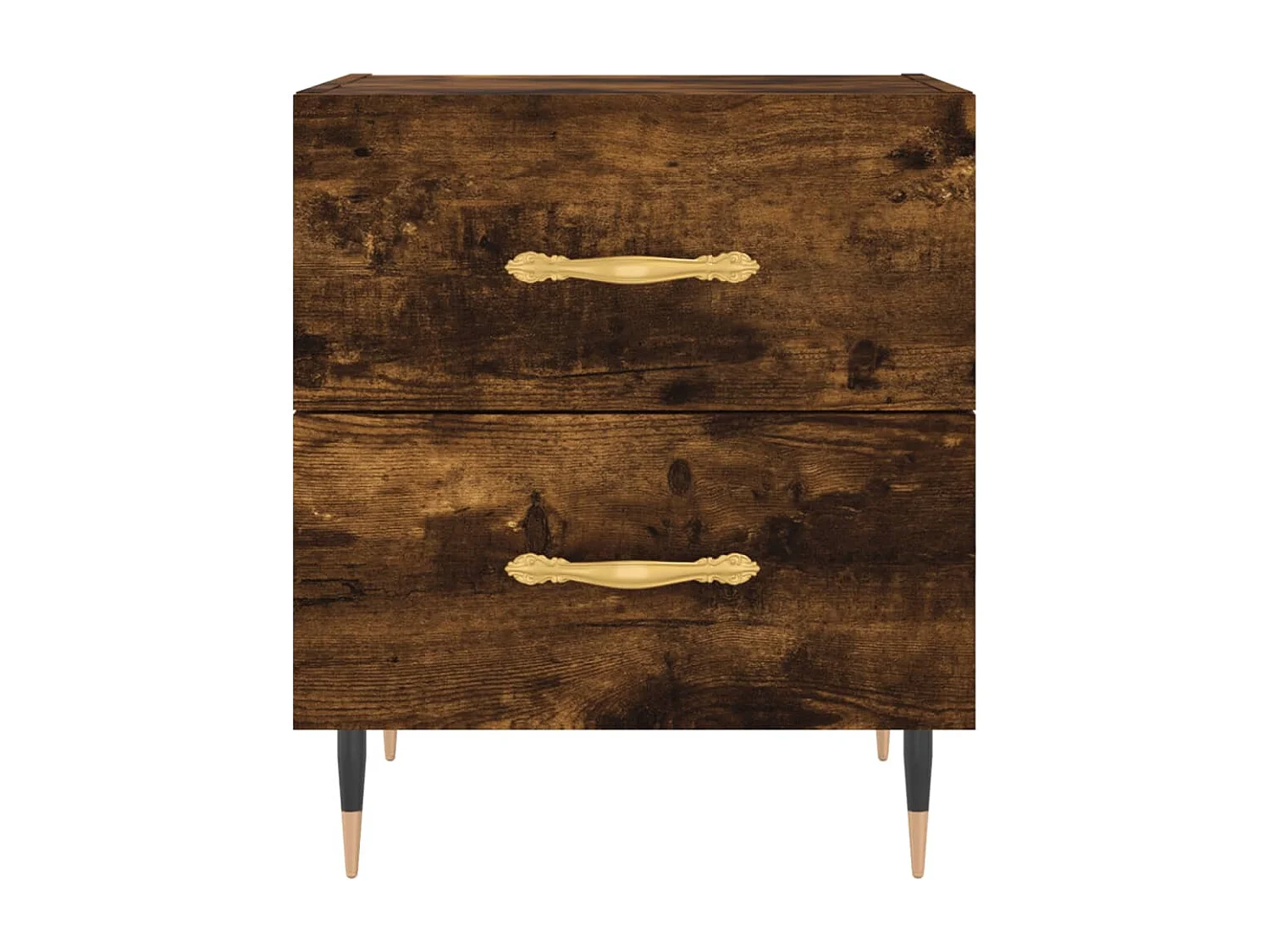 Mesita de noche | Mesilla de noche madera ingeniería roble ahumado 40x35x47,5 cm