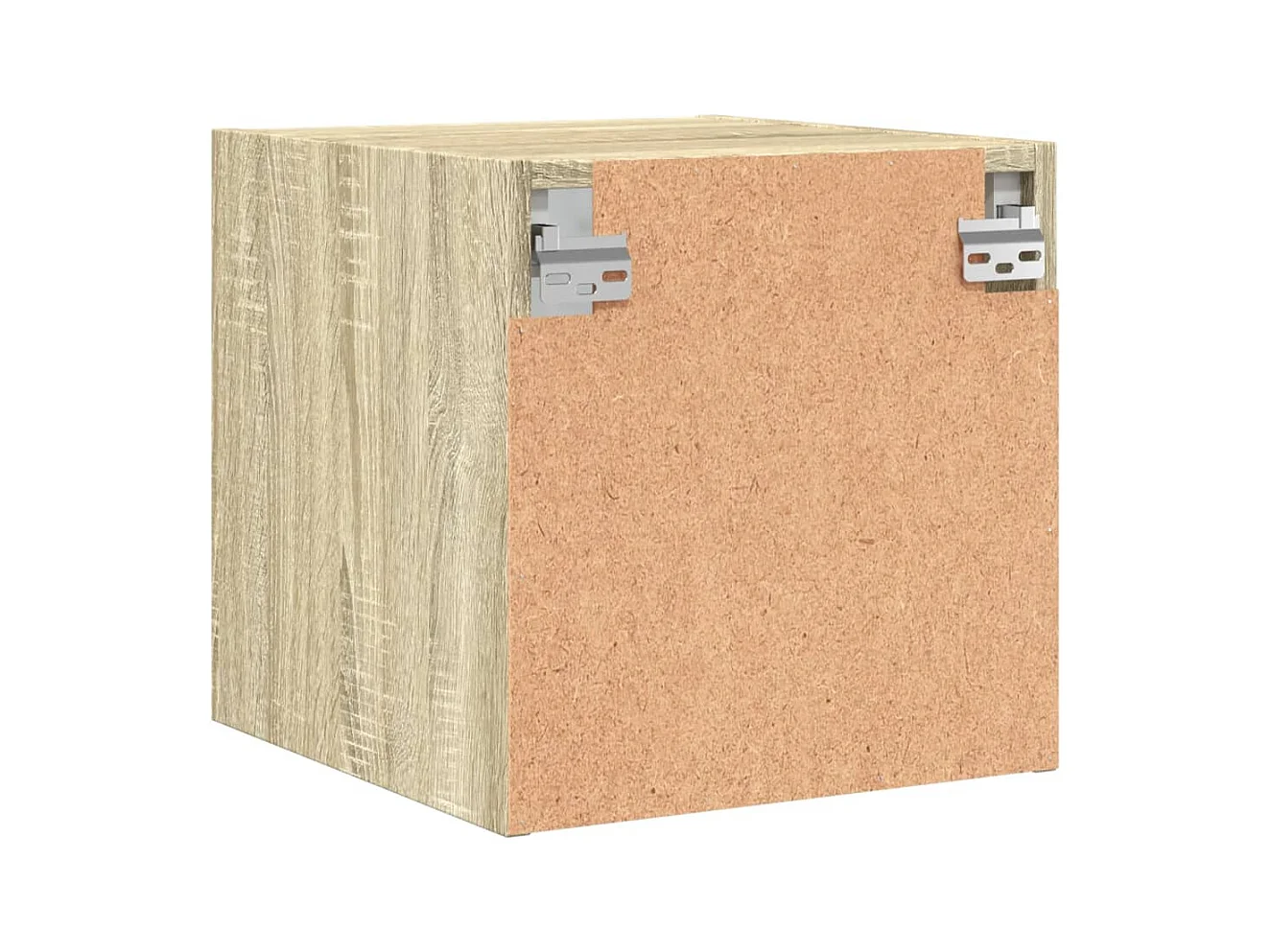 Mesita de noche | Mesilla de noche con puerta de vidrio roble Sonoma 35x37x35 cm