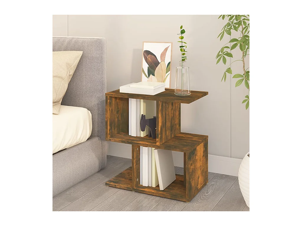 Table de chevet-Table d'appoint-Table de nuit Chêne fumé 50x30x51,5 cm Bois d'ingénierie