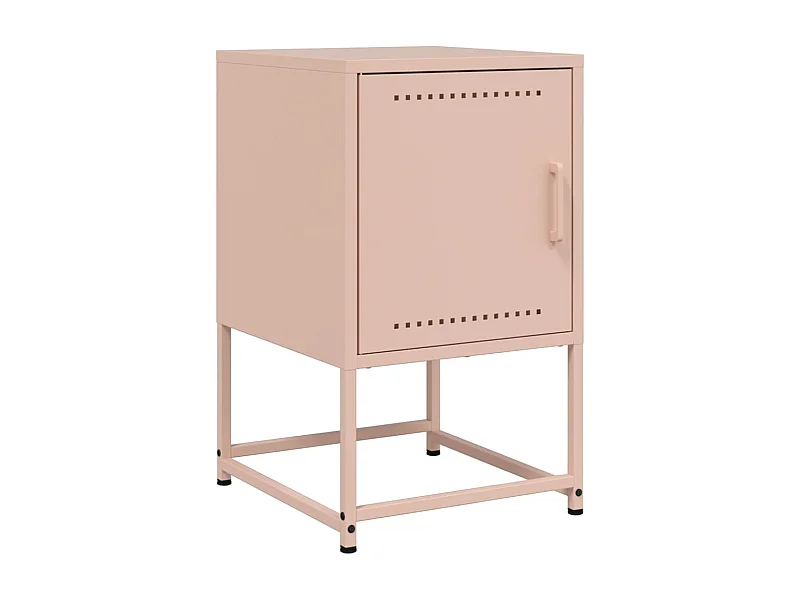 Table de chevet Étroite-Table d'appoint-Table de nuit rose 36x39x60,5 cm acier