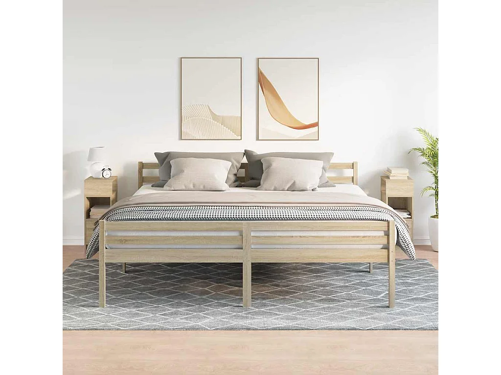 Mesa de Cabeceira Moderna 2 peças com gaveta 25x31x66 cm carvalho sonoma