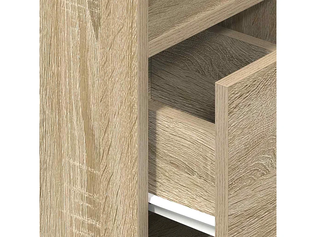 Mesa de Cabeceira Moderna 2 peças com gaveta 25x31x66 cm carvalho sonoma