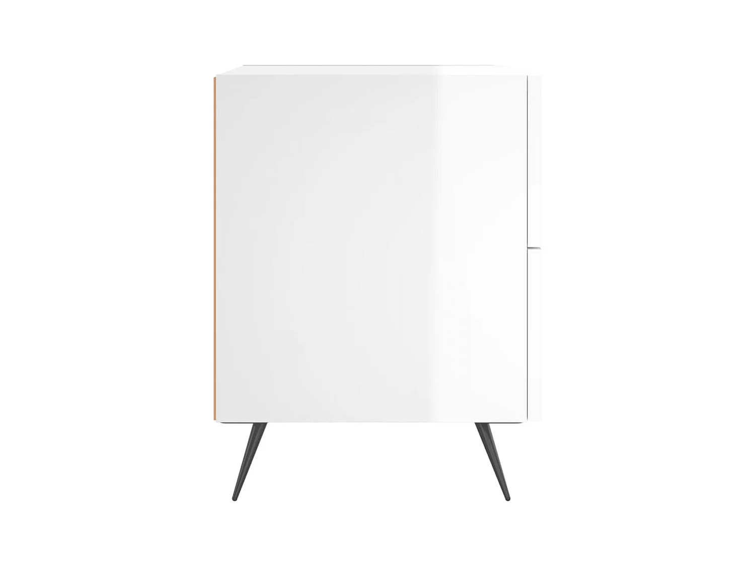 Mesita de noche | Mesilla de noche madera de ingeniería blanco brillo 40x35x47,5cm