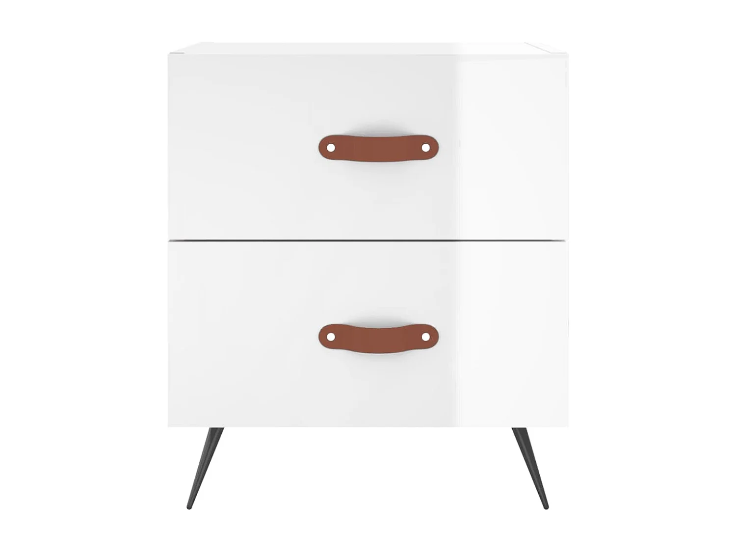 Nachttisch-Beistelltisch Hochglanz-Weiß 40x35x47,5 cm Holzwerkstoff SHL35978