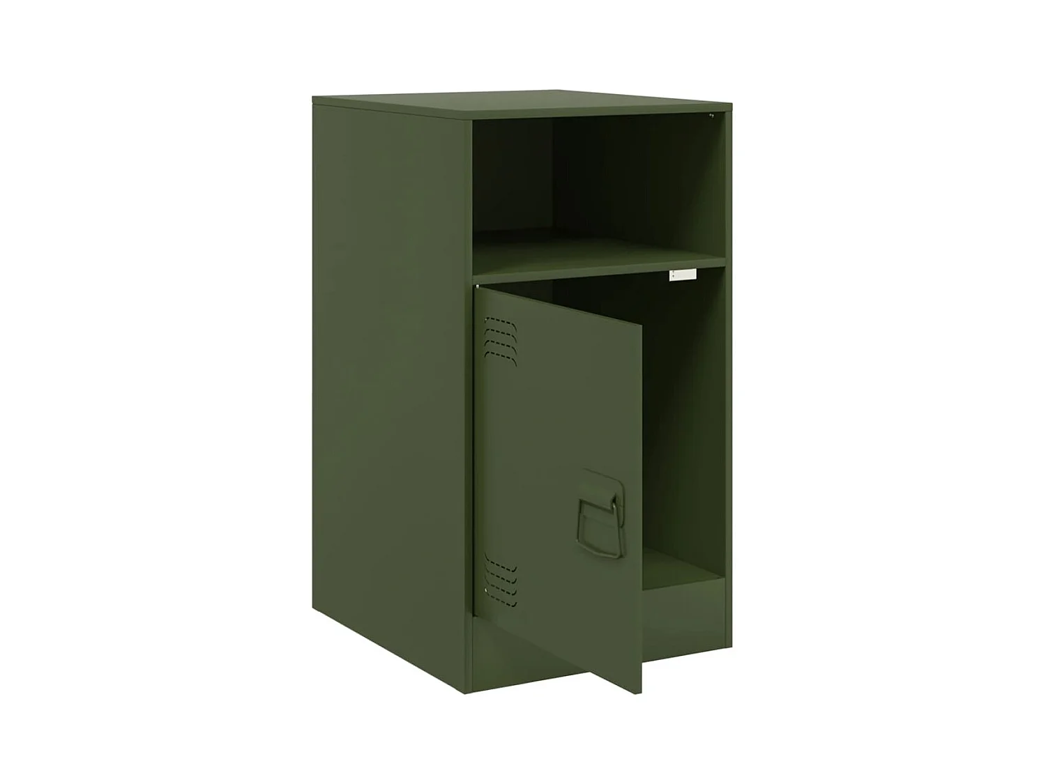 Mesitas de noche | Mesilla de noche 2 unidades acero verde oliva 34,5x39x62 cm