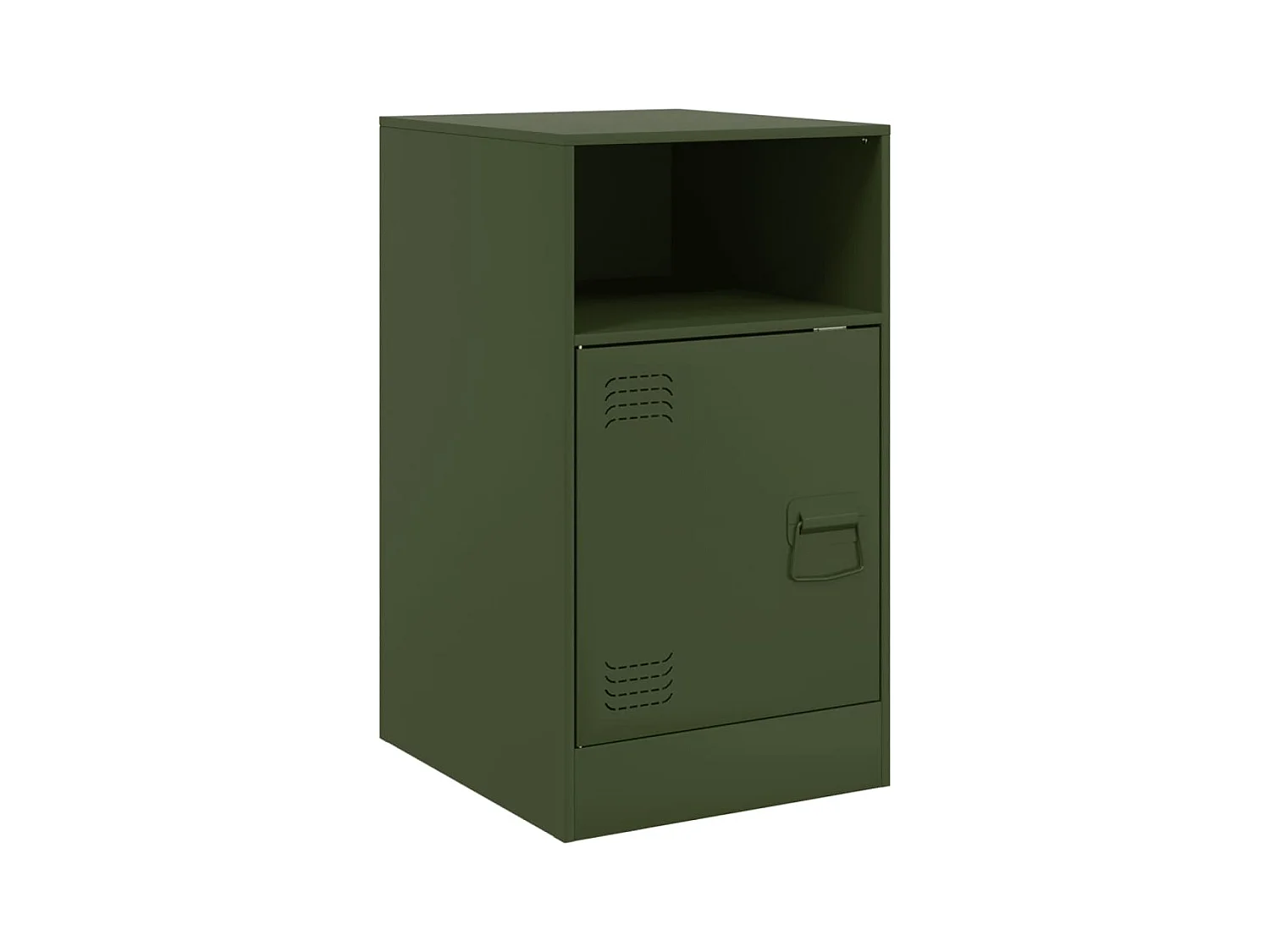 Mesitas de noche | Mesilla de noche 2 unidades acero verde oliva 34,5x39x62 cm