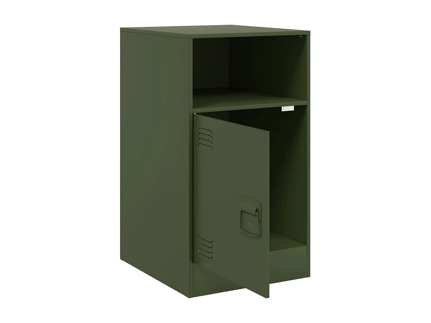 Nachttisch 2er Set-Beistelltisch-Nachttischkommode Olivgrün 34,5x39x62 cm Stahl SHL62057