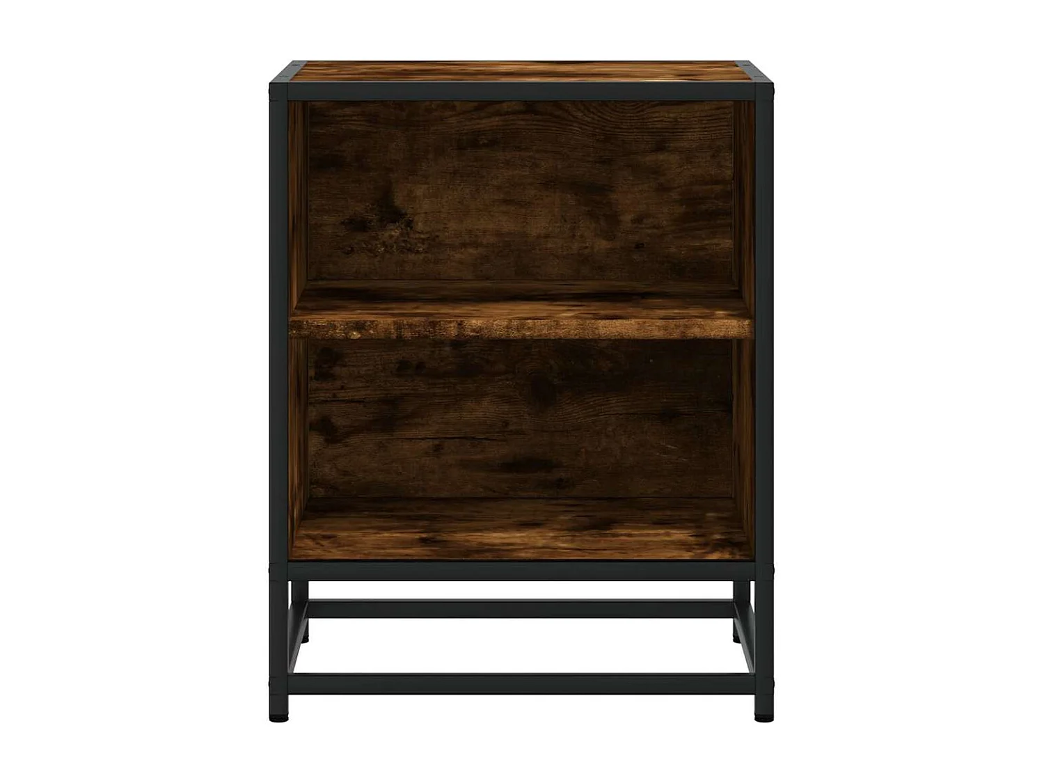 Nachttisch 2er Set-Beistelltisch-Nachttischkommode Räuchereiche 40x31x50cm Holzwerkstoff Metall SHL28780