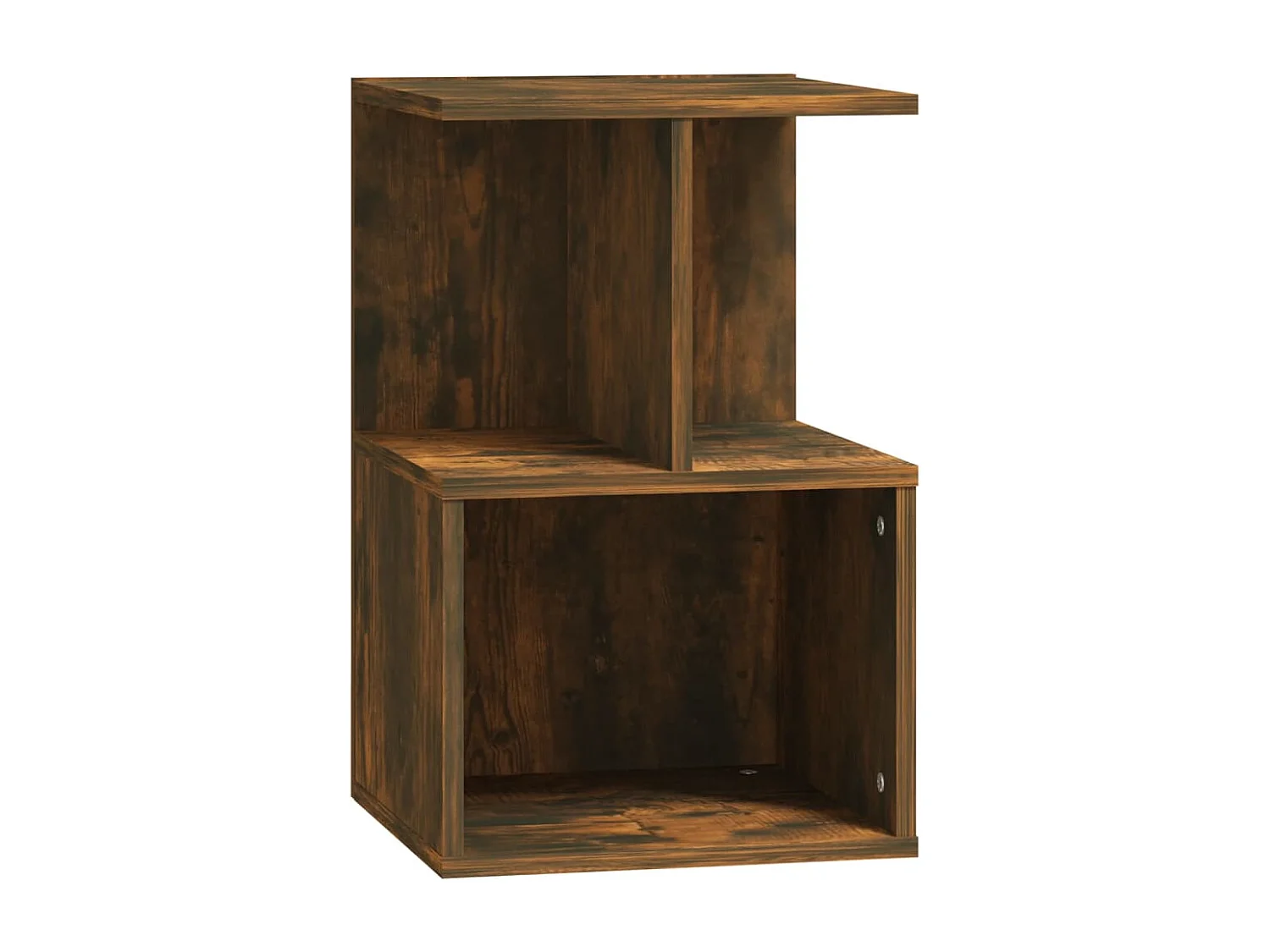 Nachttisch 2er Set-Beistelltisch-Nachttischkommode Räuchereiche 35x35x55 cm Holzwerkstoff SHL96653